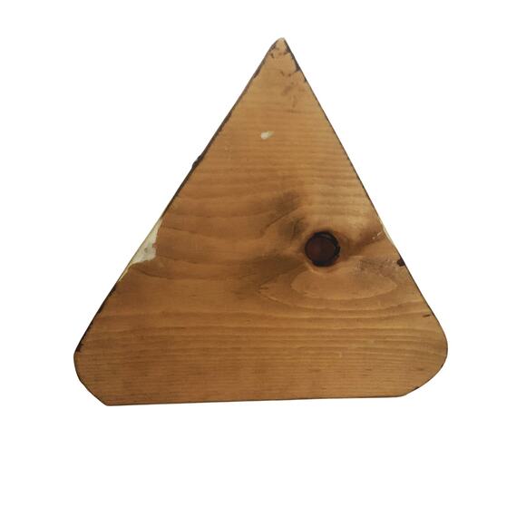 Hand Painted Triangle Block Santa 8" High x 9.5" Wide - Picture 3 of 6